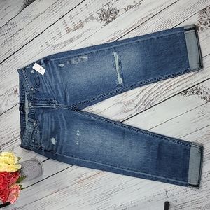 Gap Petite Distressed Boyfriend Jeans, Size 0/25P